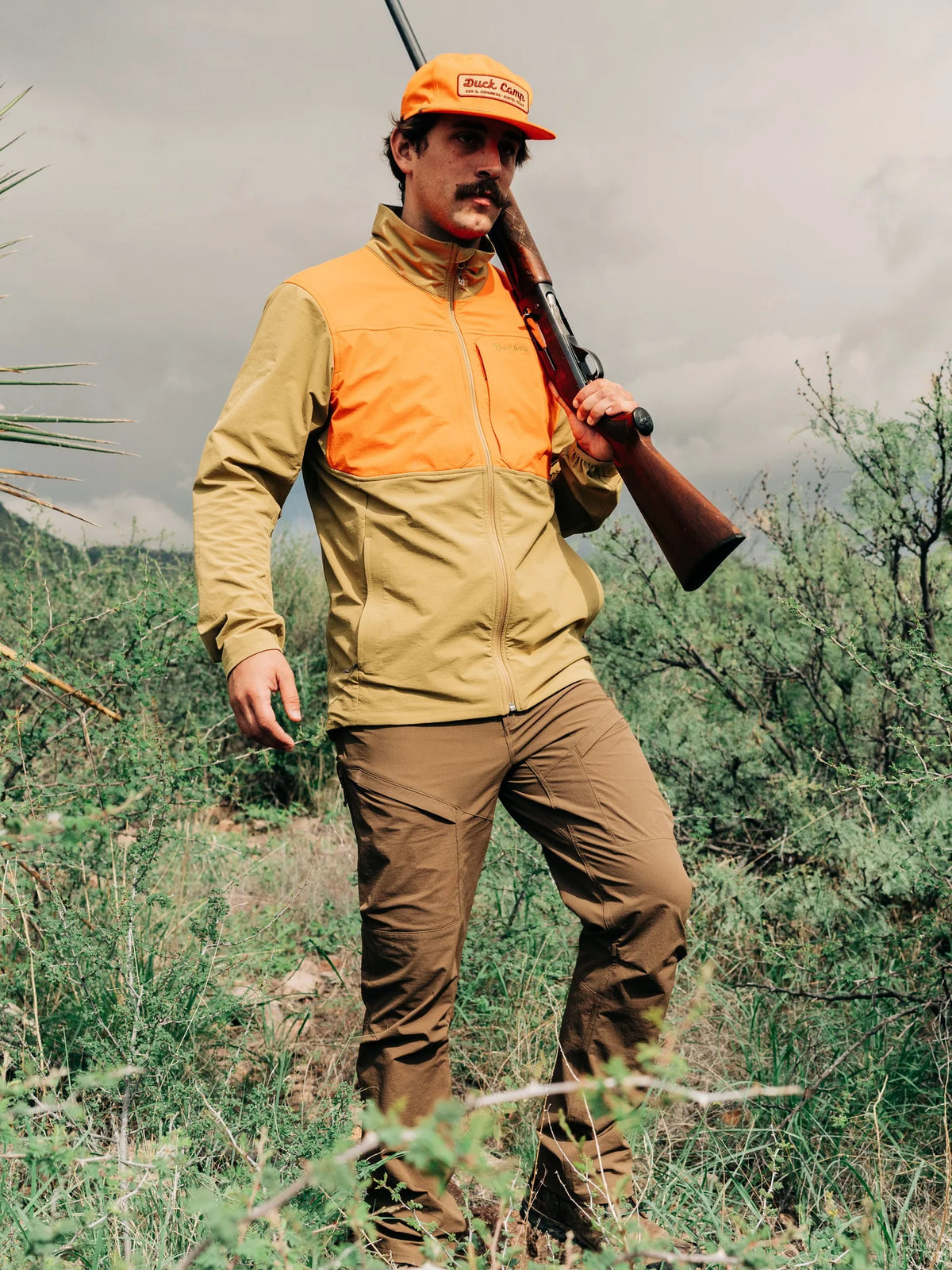 Duck Camp Men's Field Tech Jacket- Wheat/Blaze