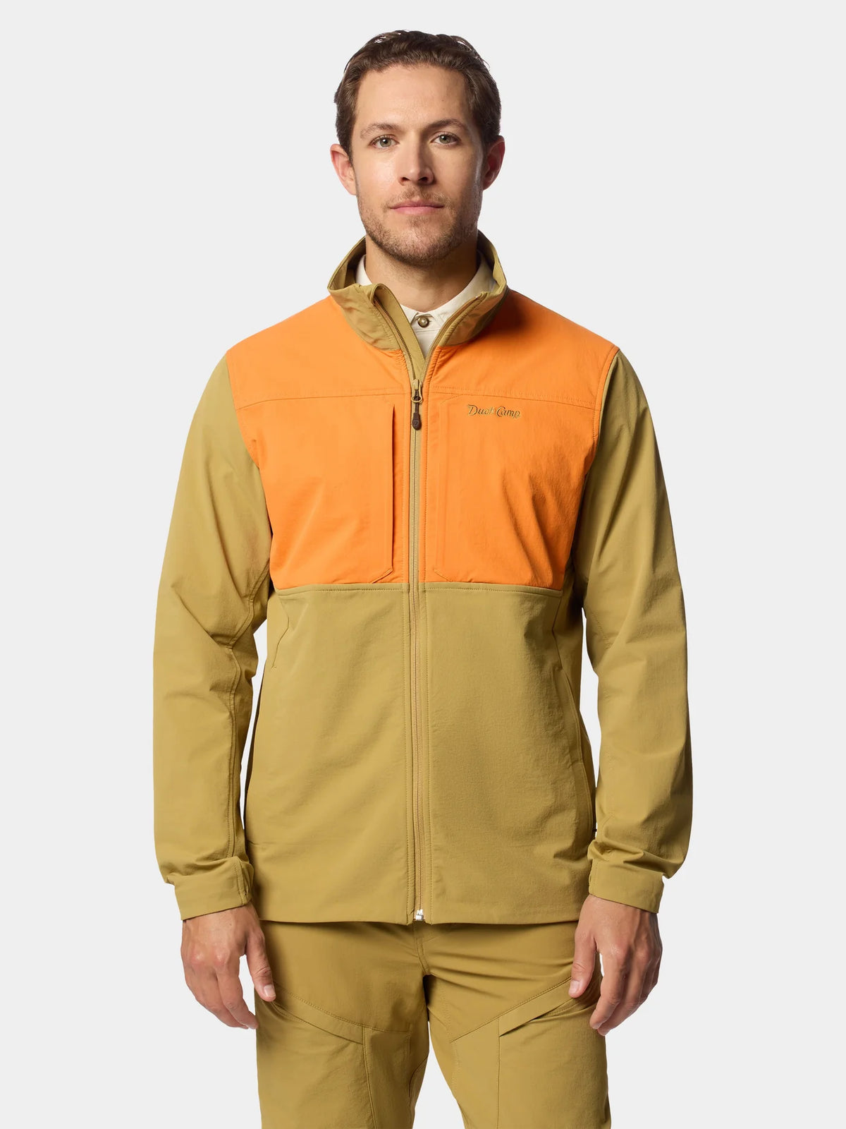 Duck Camp Men's Field Tech Jacket- Wheat/Blaze