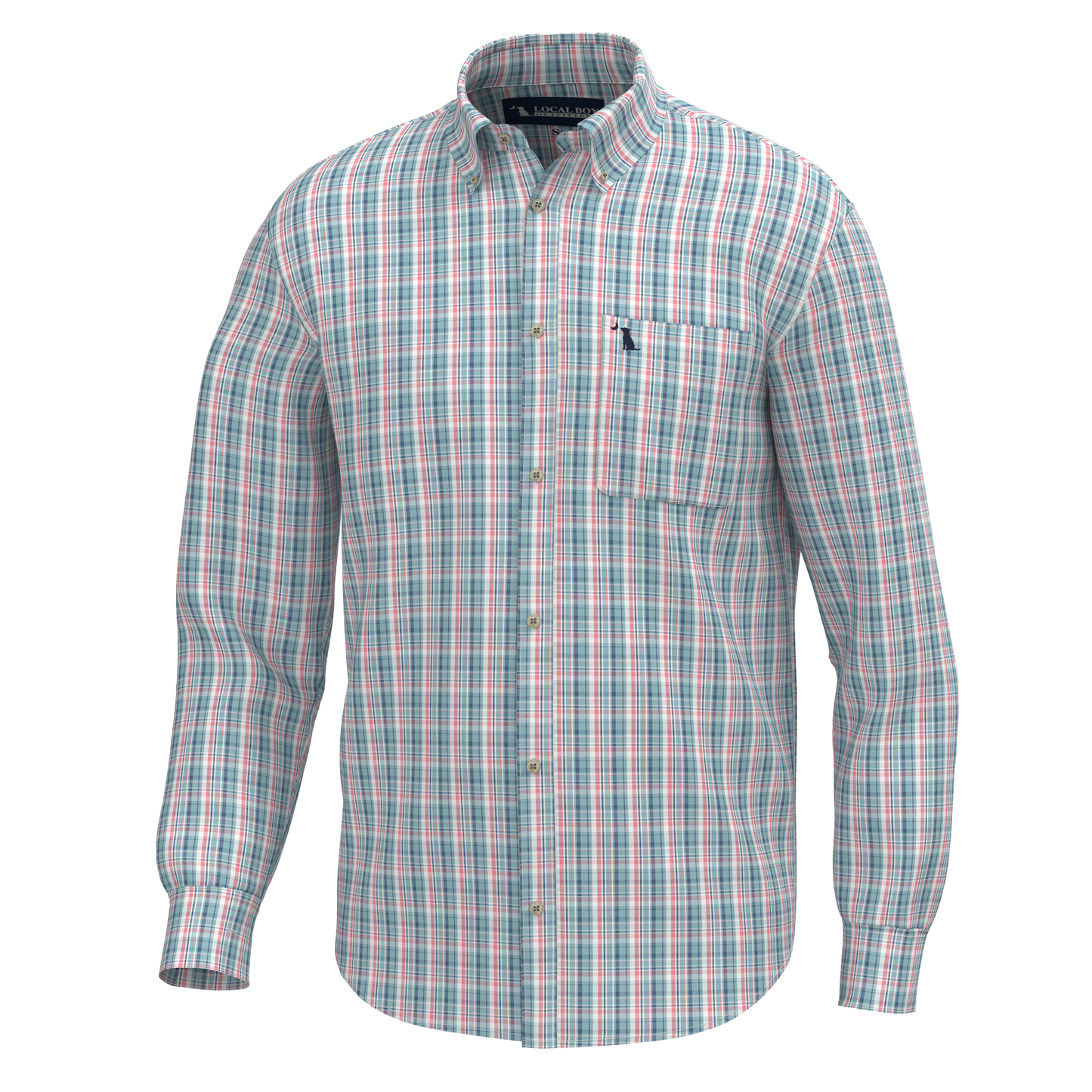 Local Boy Lee Dress Shirt Spearmint/Plum/Pink