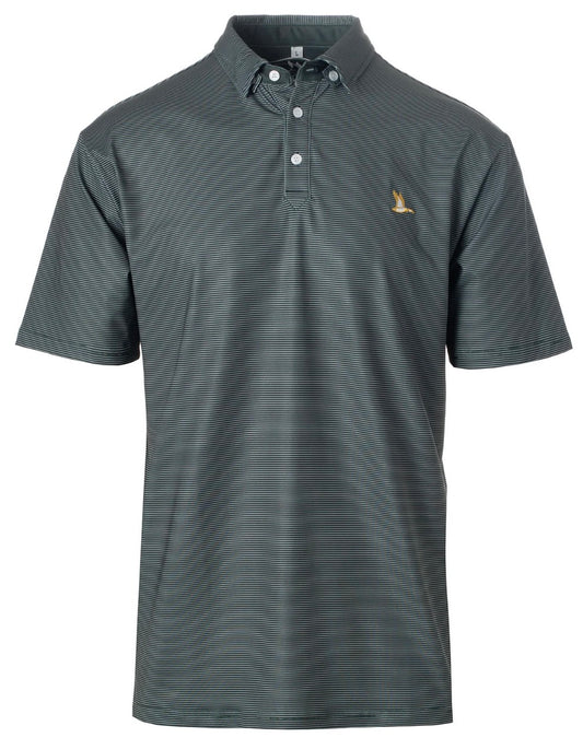 Roost Green Stripe Polo