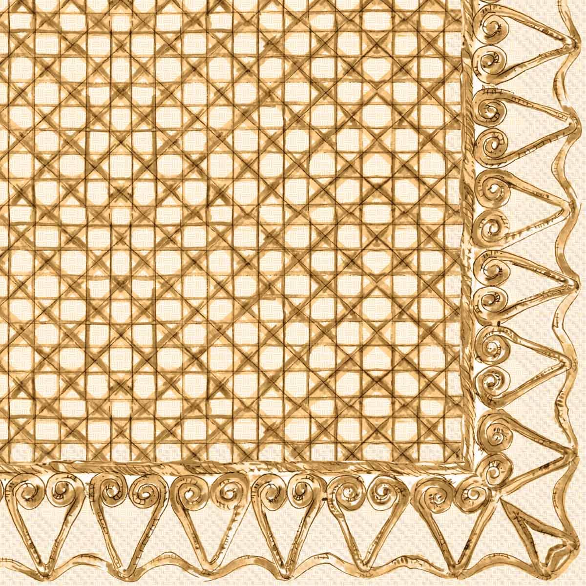 Botanical Gold Cane Cocktail Napkins
