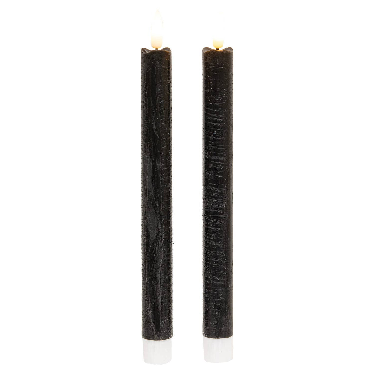 2/Set - Black Wax Timer Tapers - 10"H