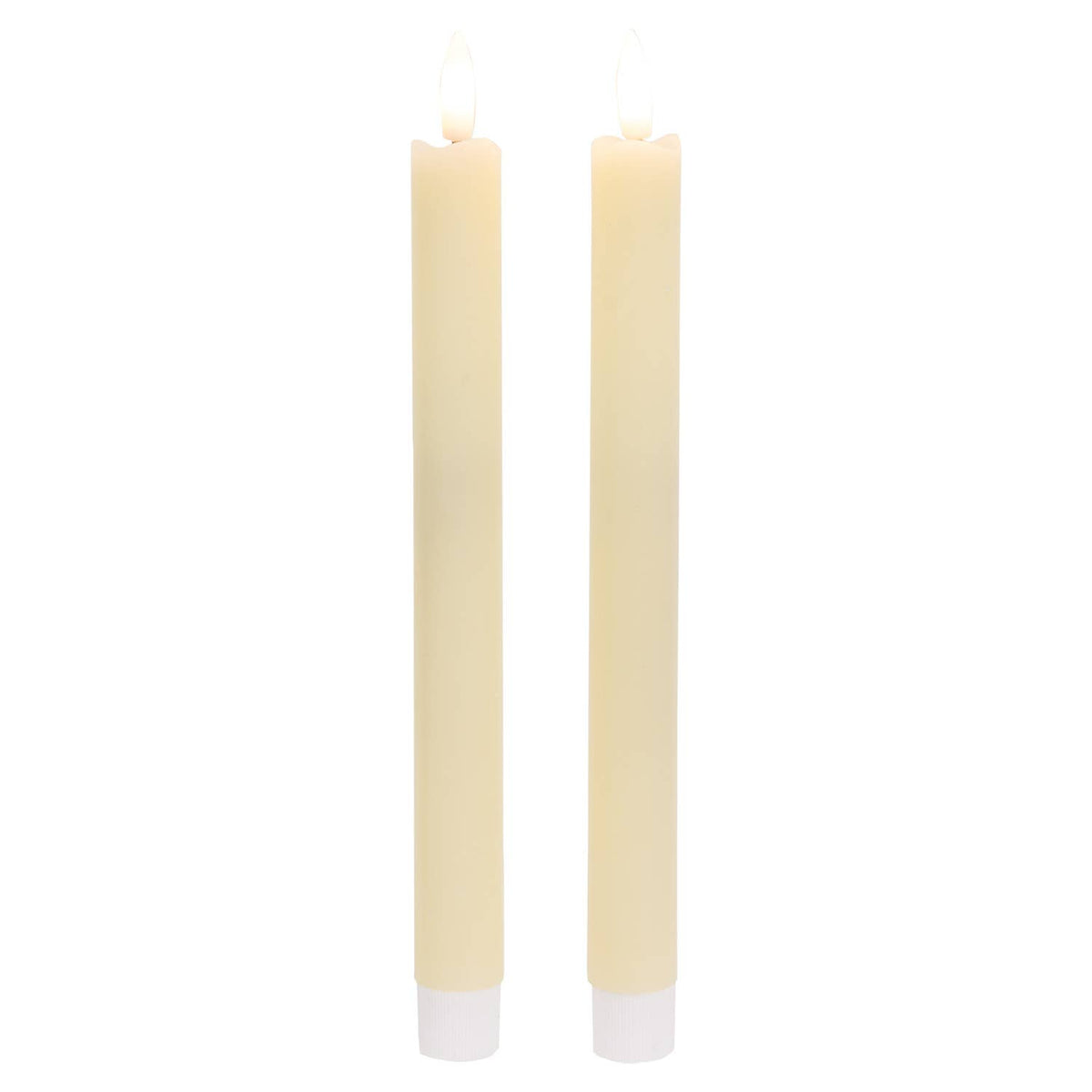 2/Set - Ivory Wax Timer Tapers - 10"H