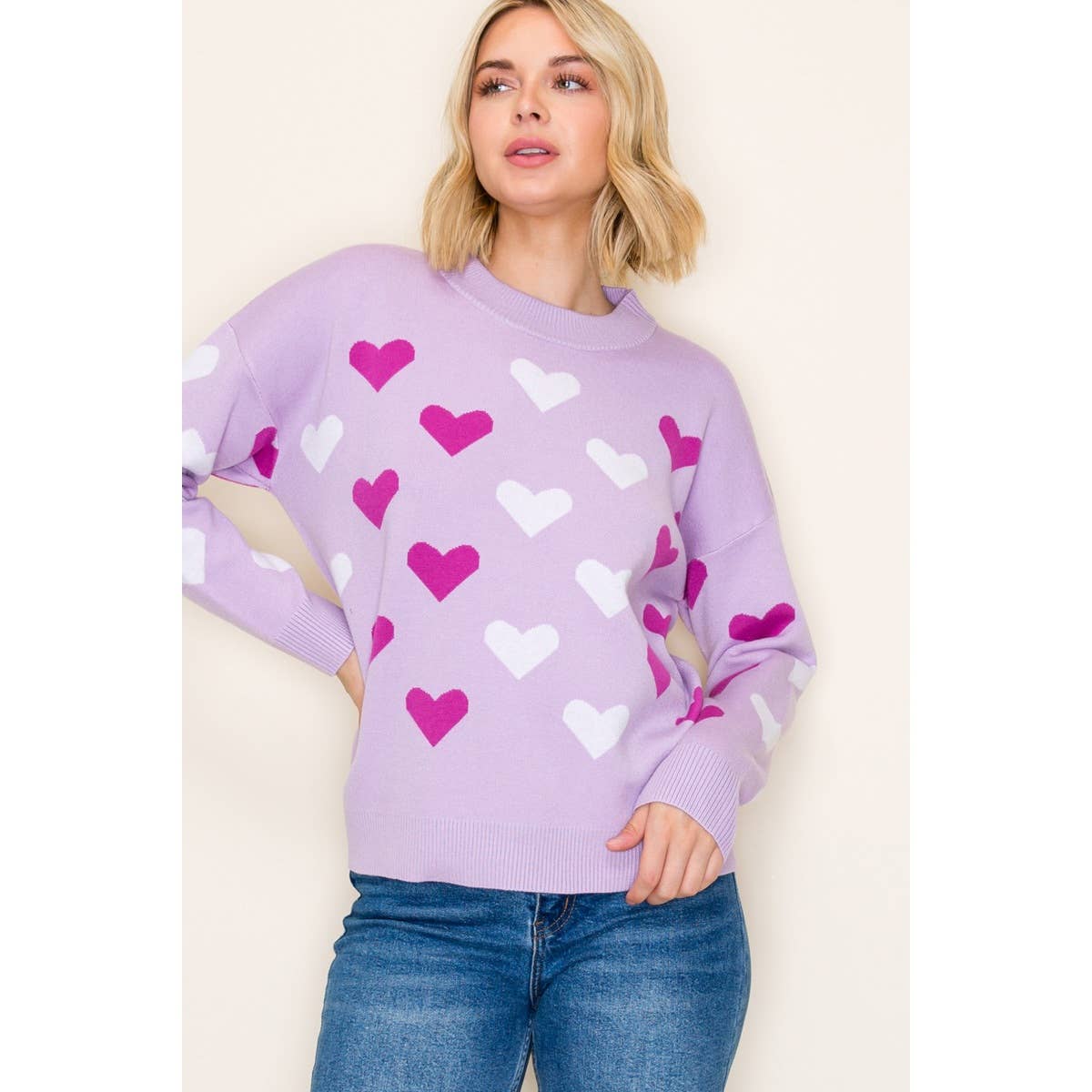 Lavendar  HEART SWEATER