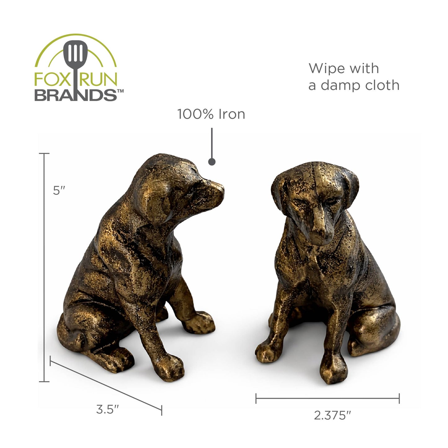 Fox Run Dog Decorative Bookend Set, Set of 2