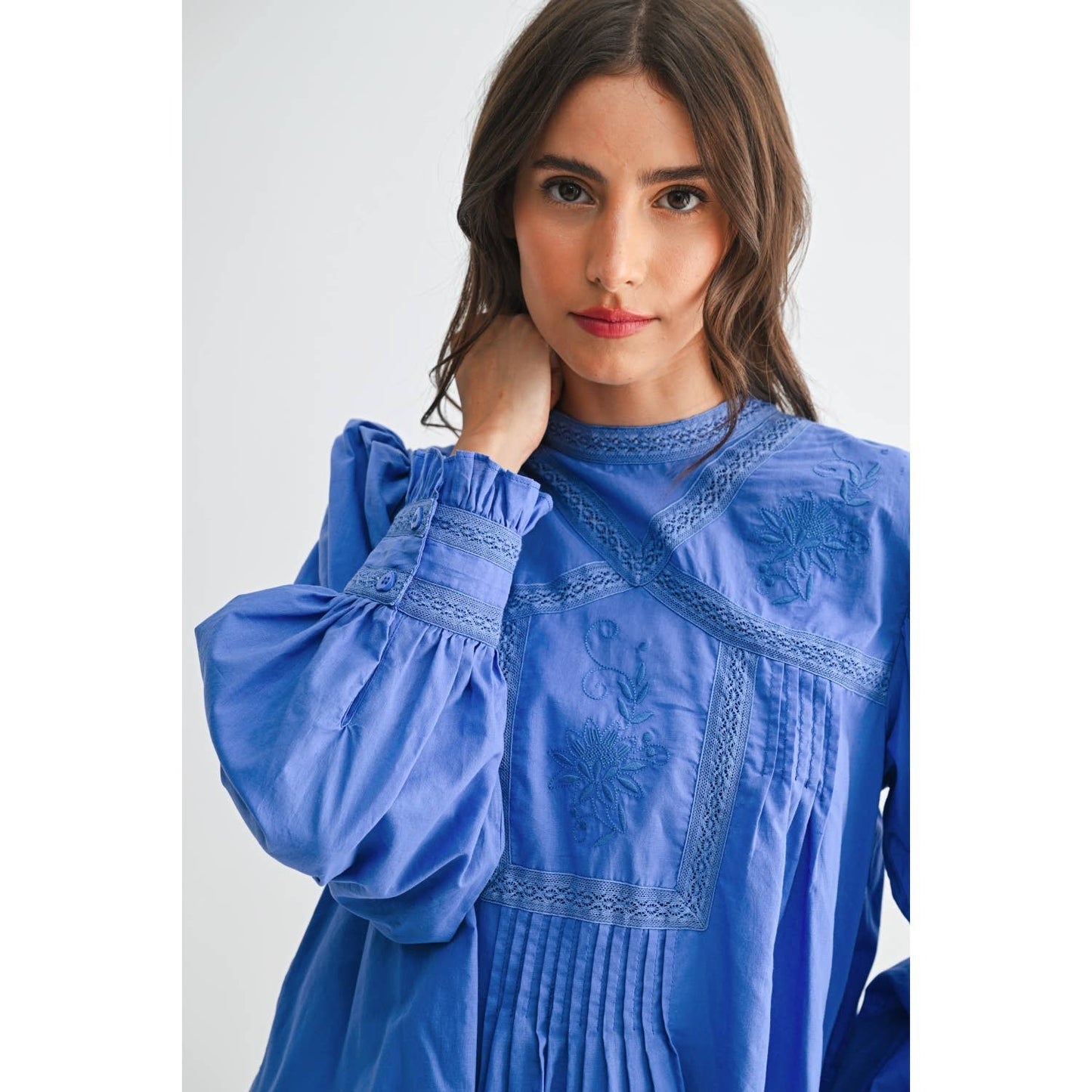 AZURE EMBROIDERED BLOUSE
