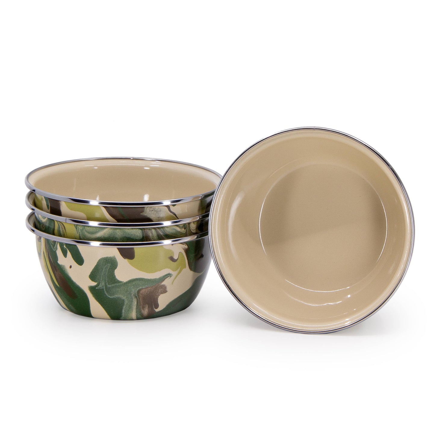 Golden Rabbit Enamelware Camouflage Salad Bowls