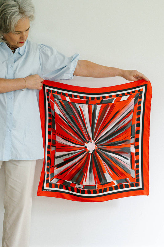 Red and Black Game Day Silk Scarf
