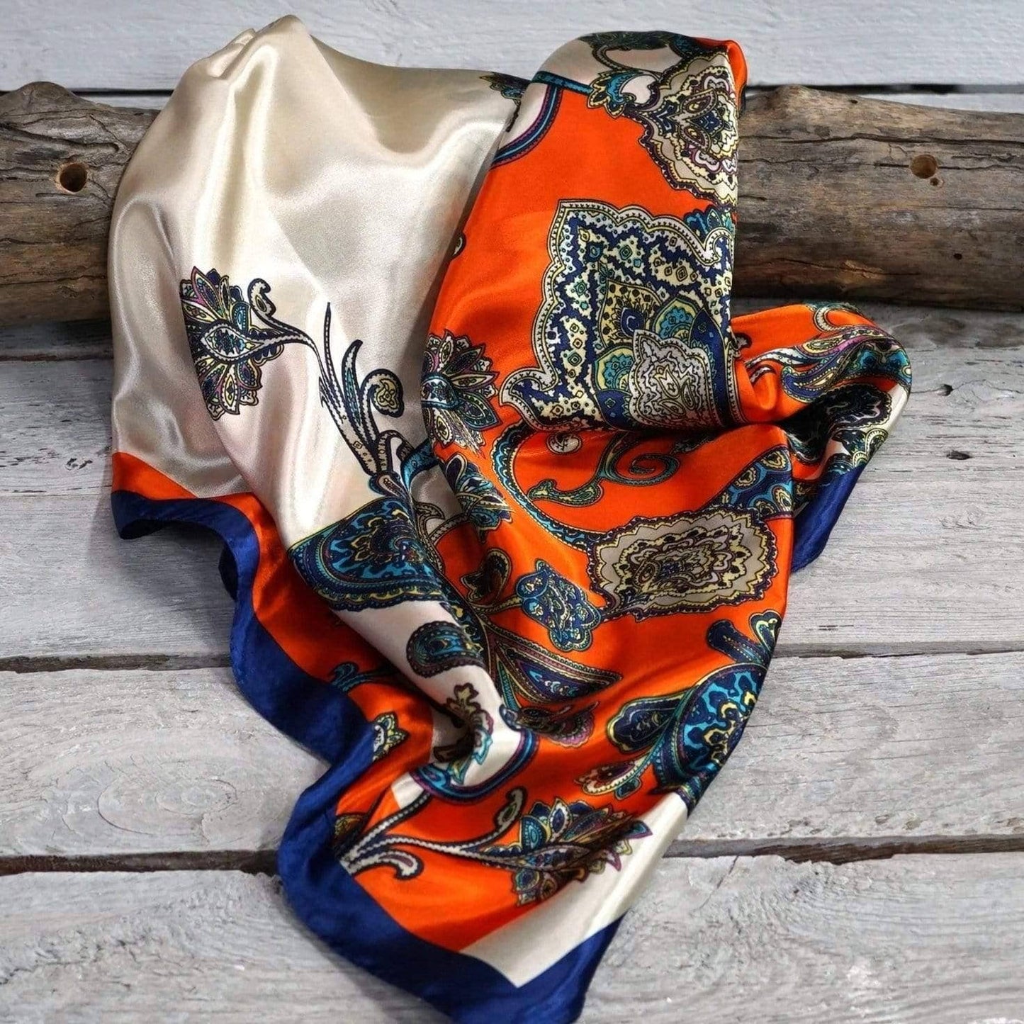 Orange & Blue Paisley Wild Rag/Scarf