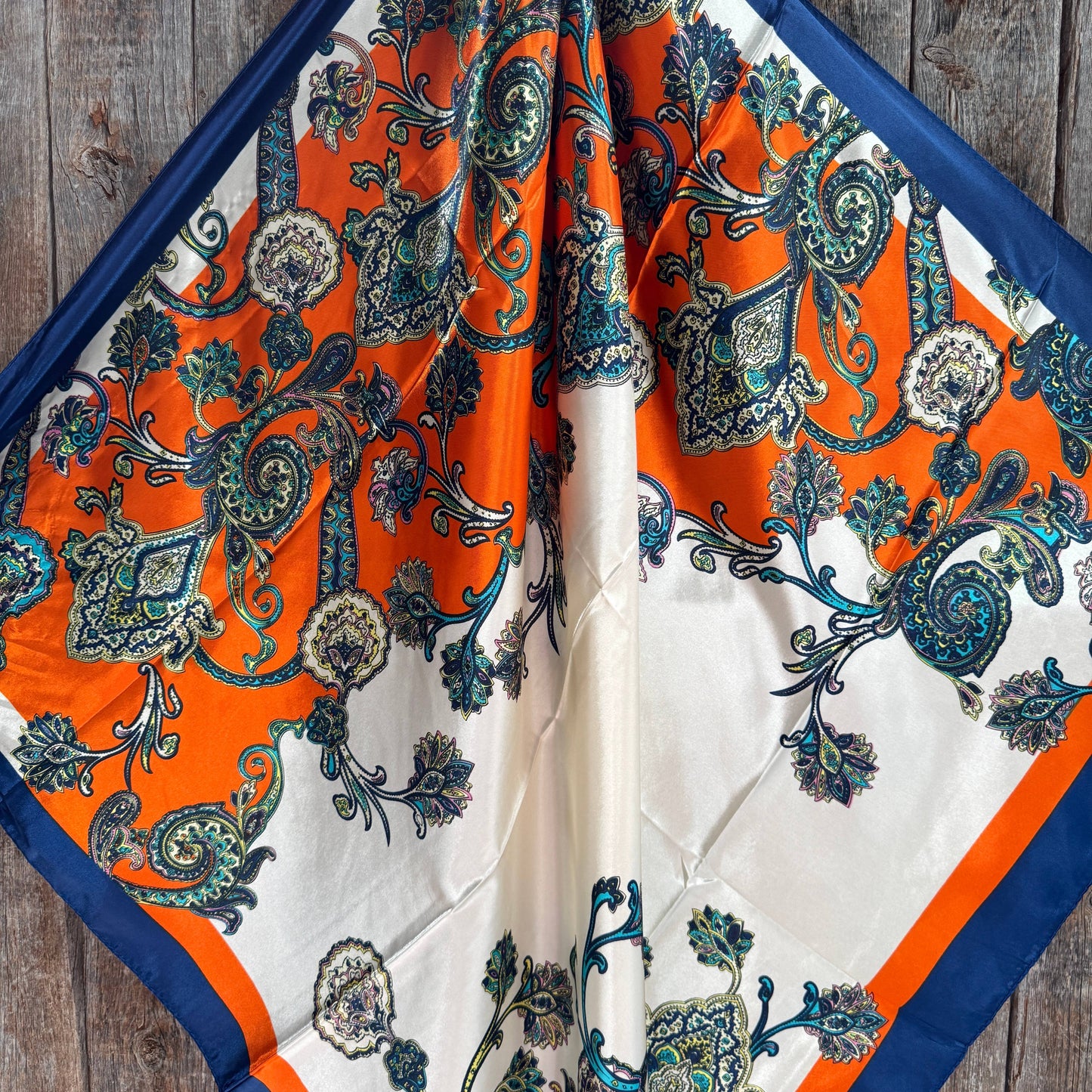 Orange & Blue Paisley Wild Rag/Scarf
