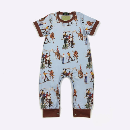 Blue Dude Ranch Boy Romper