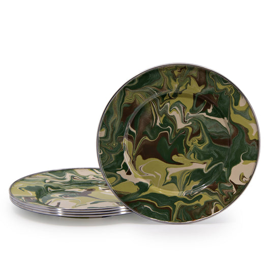 Golden Rabbit Enamelware Camouflage Sandwich Plates