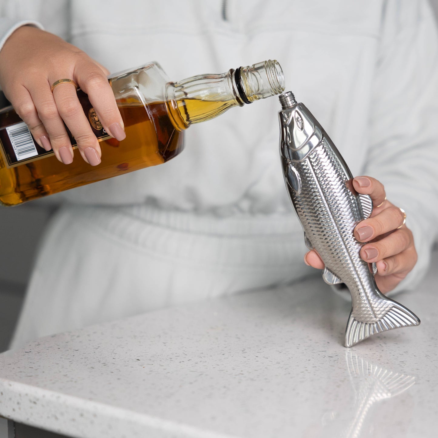 Stainless Steel Fish Travel Flask 4oz