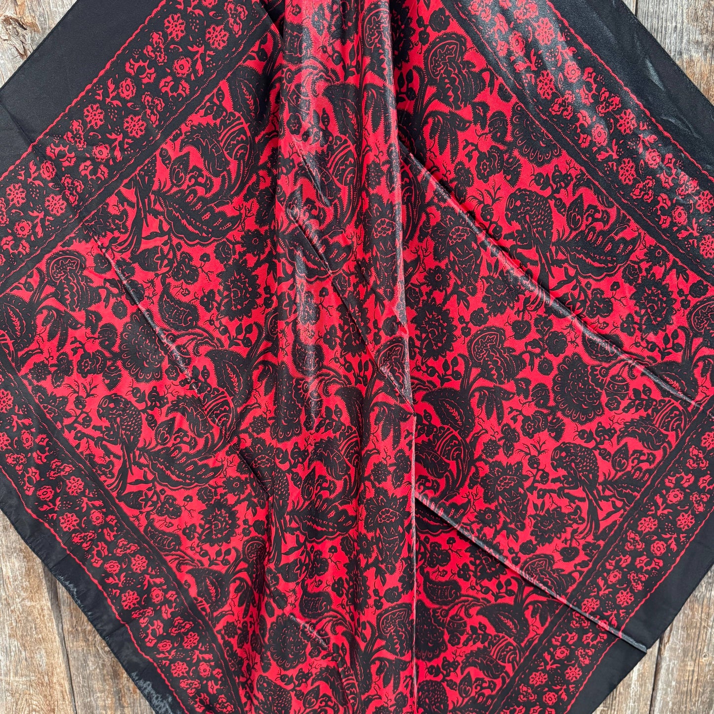 Black and Red Floral Paisley Wild Rag / Scarf