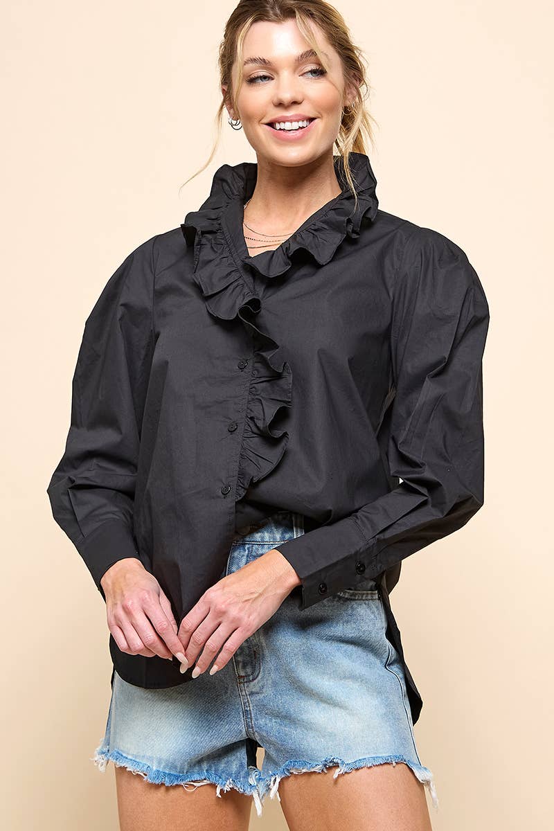 Ruffle Long Sleeve Top