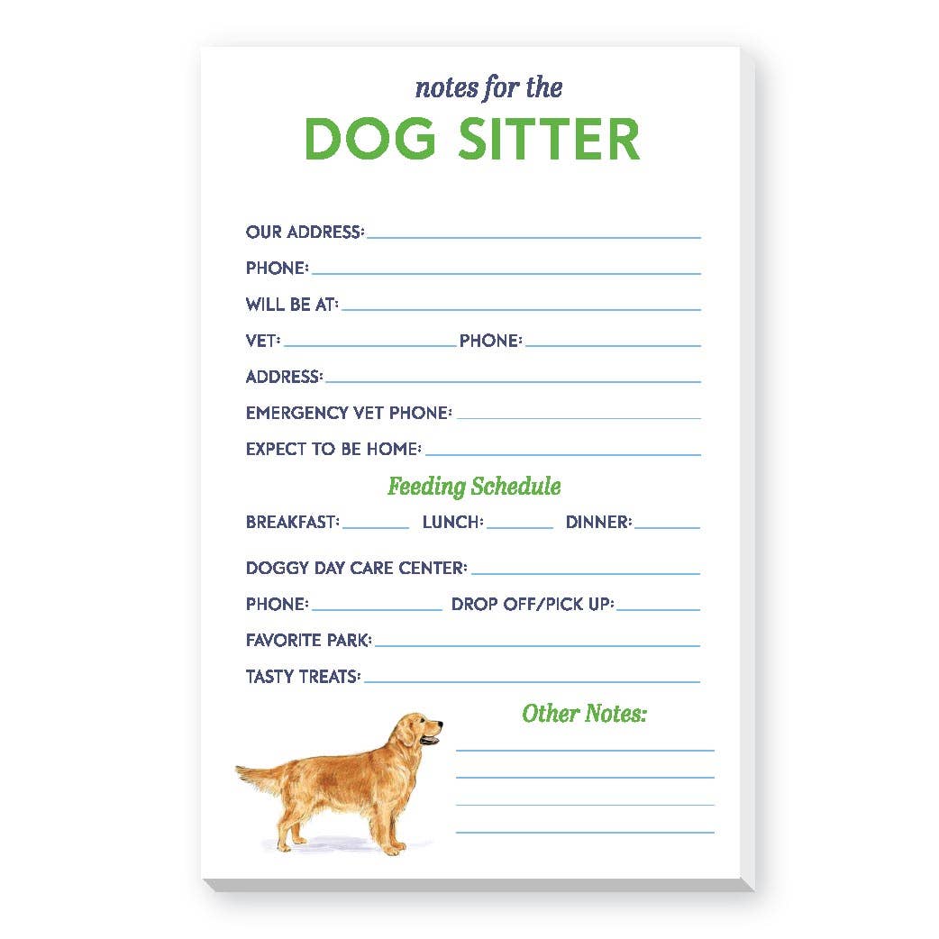 DOG SITTER LARGE NOTEPAD