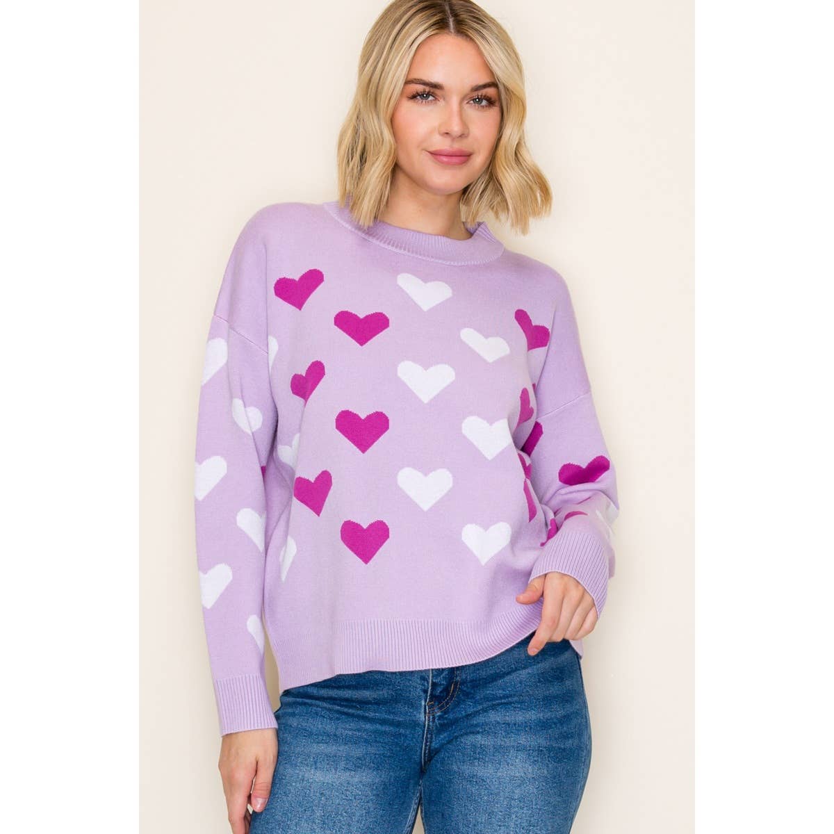 Lavendar  HEART SWEATER