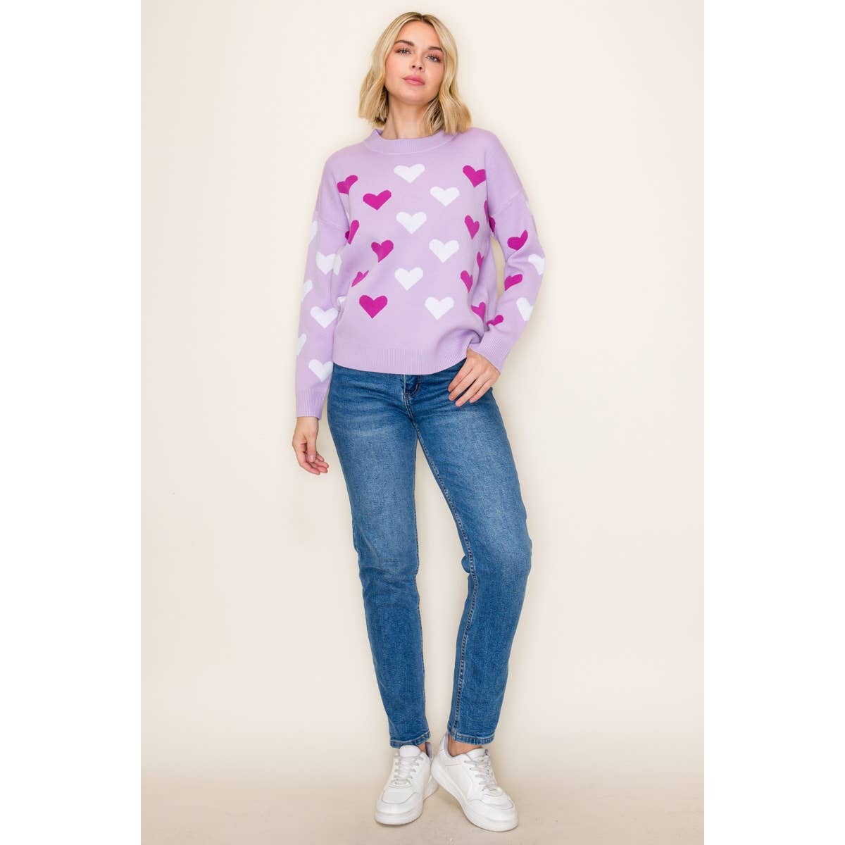 Lavendar  HEART SWEATER