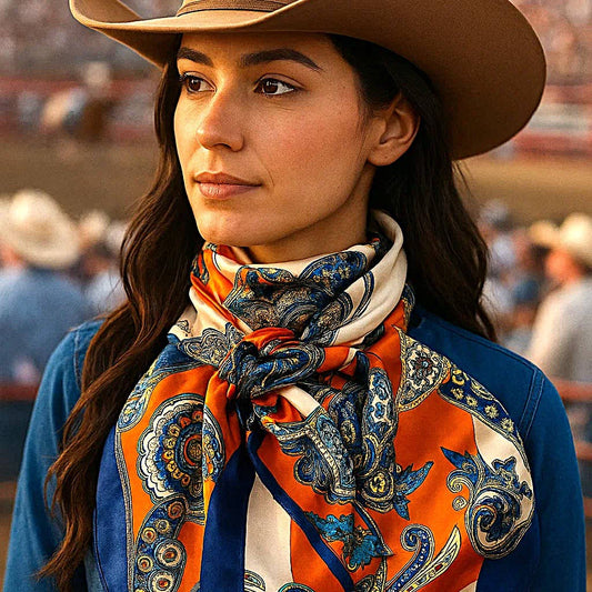 Orange & Blue Paisley Wild Rag/Scarf