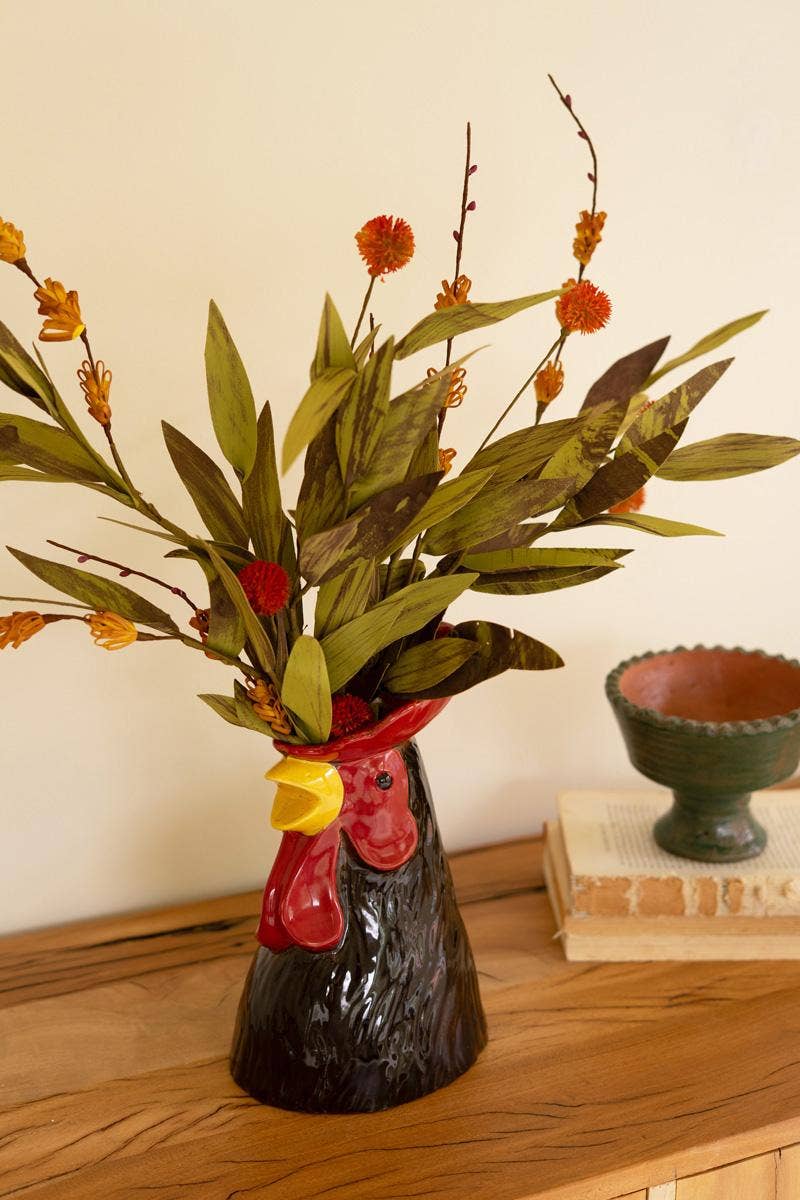 ROOSTER HEAD VASE