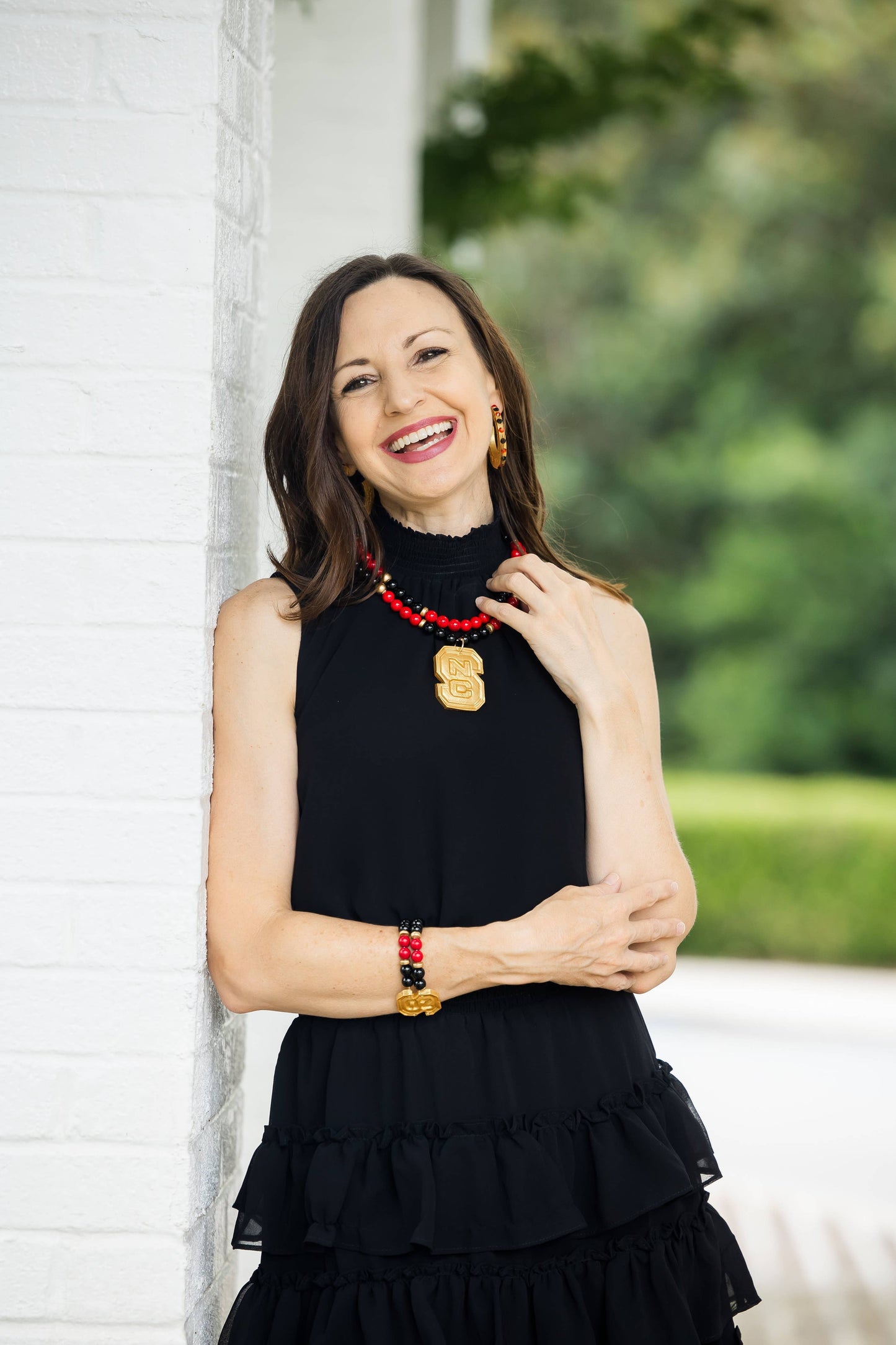 Hidden TruthBlack and Red Jade Double Strand with NC Medallion