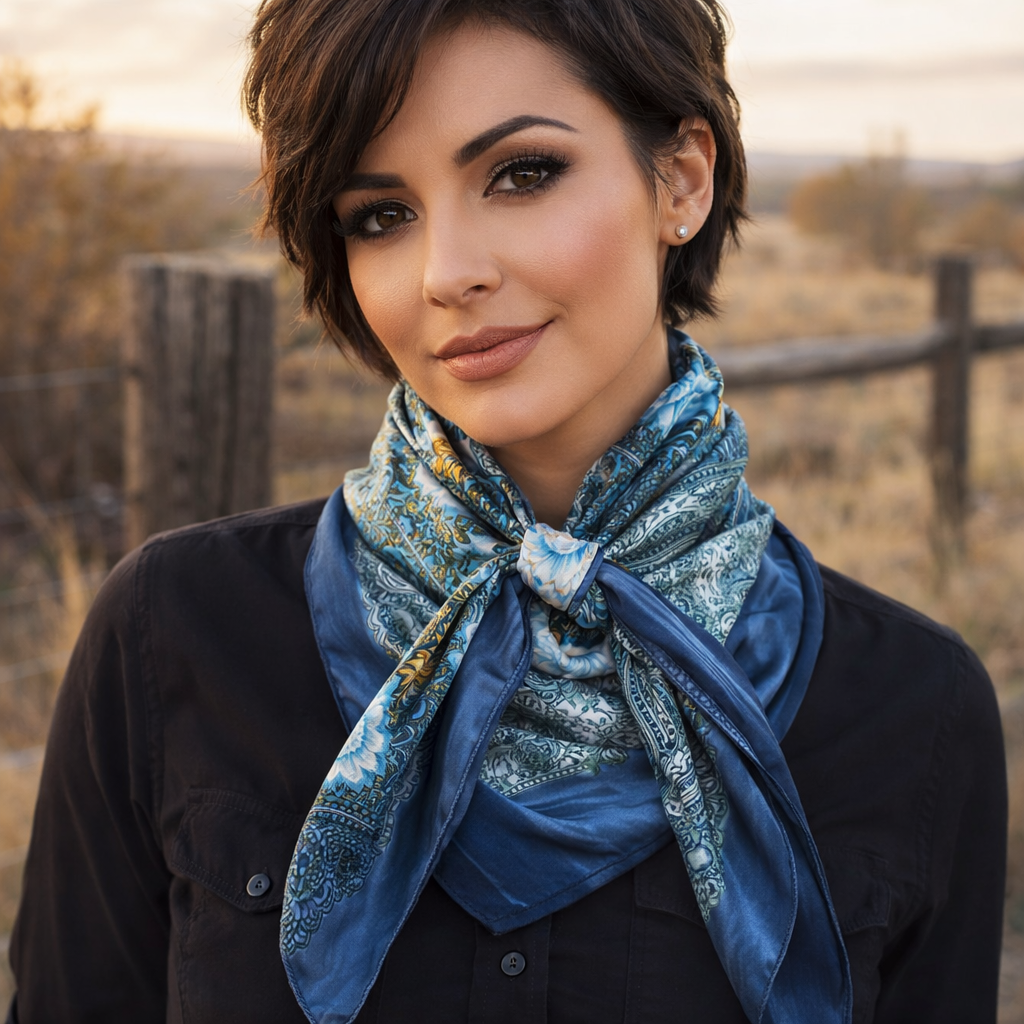 Blue Leaf Wild Rag / Scarf