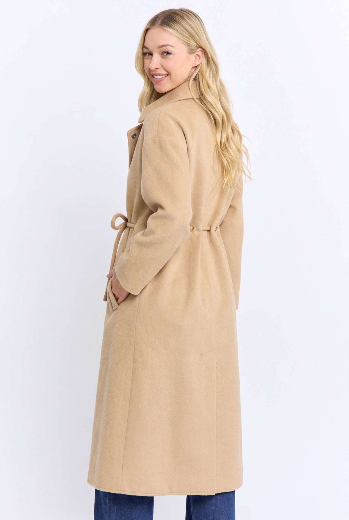 Wool Blend Belted Coat